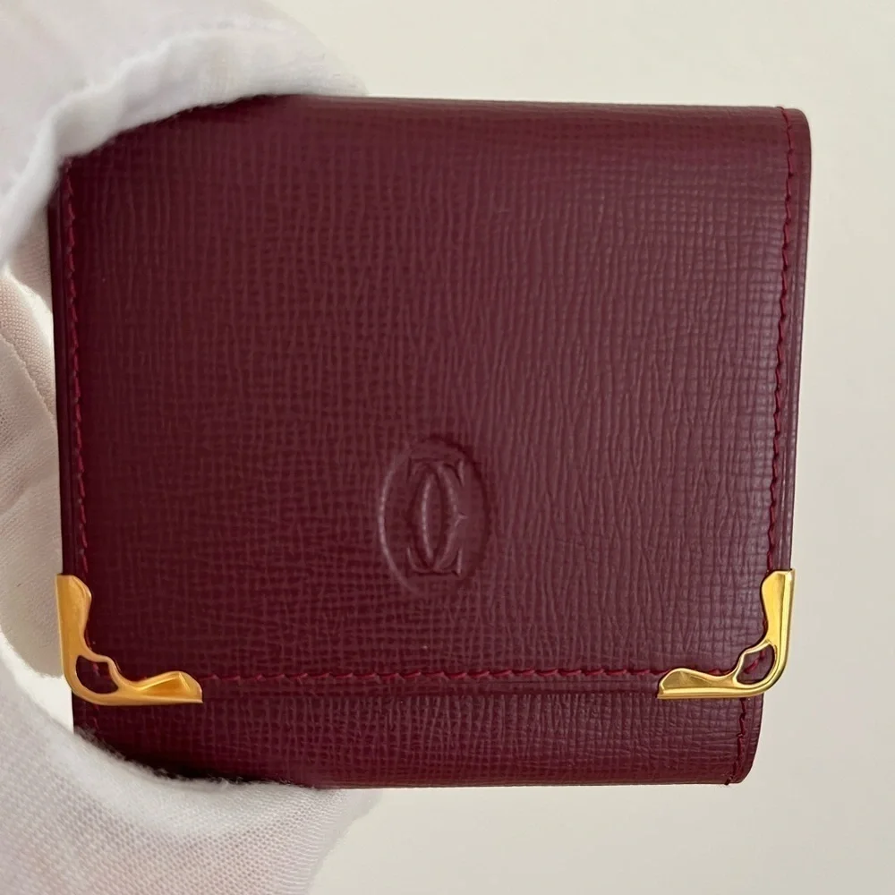 Cartier Coin Case Wallet Bordeaux BNWOT Vintage